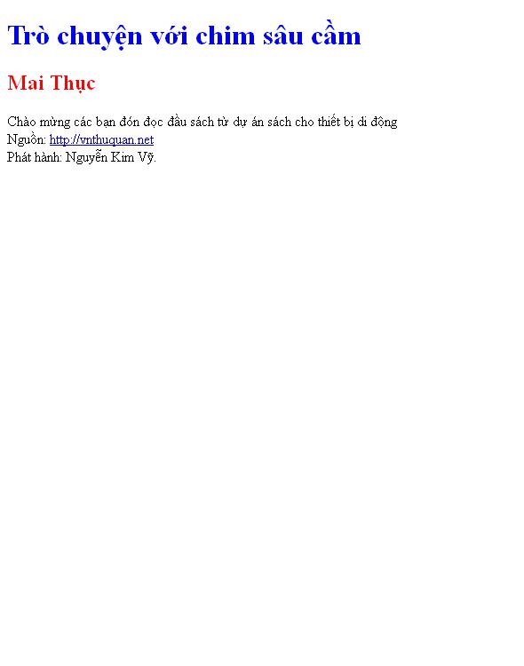Trò chuyện với chim sâu cầm