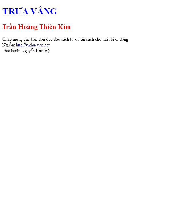 TRƯA VẮNG