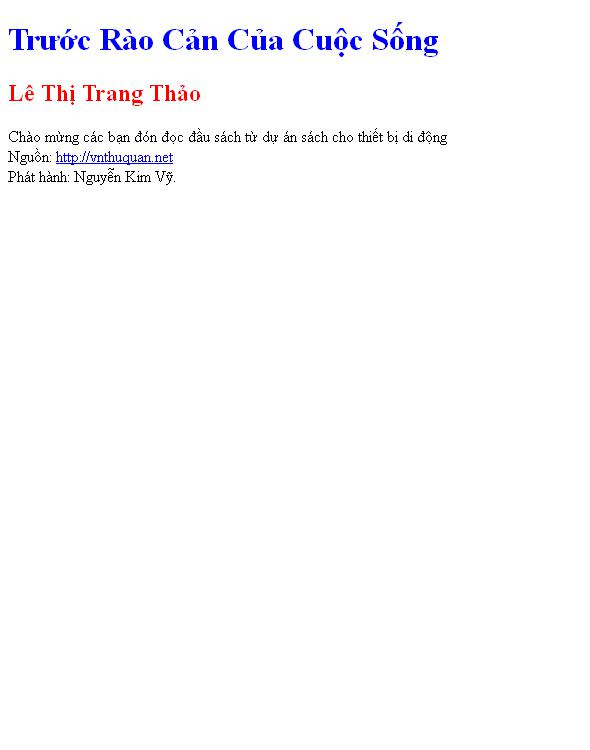 Trước Rào Cản Của Cuộc Sống