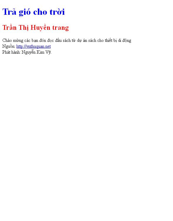 Trả gió cho trời