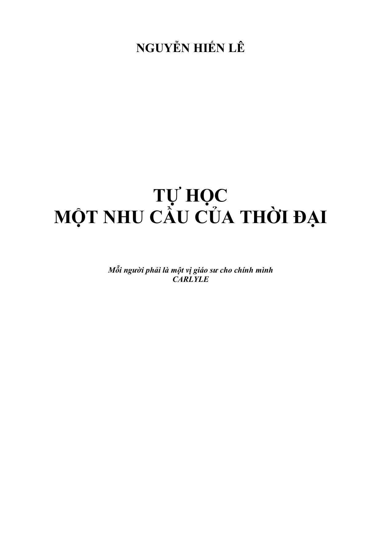 Tu hoc - mot nhu cua cua thoi dai