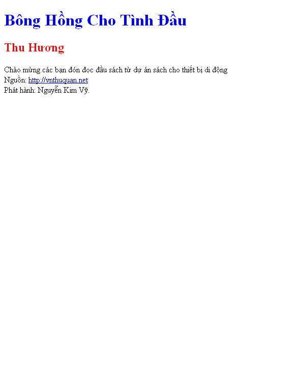 Bông Hồng Cho Tình Đầu