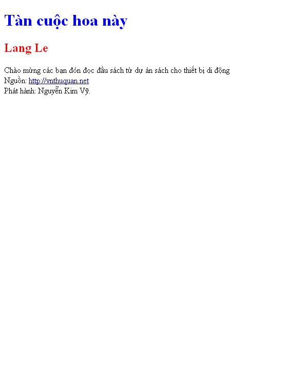 Tàn cuộc hoa này