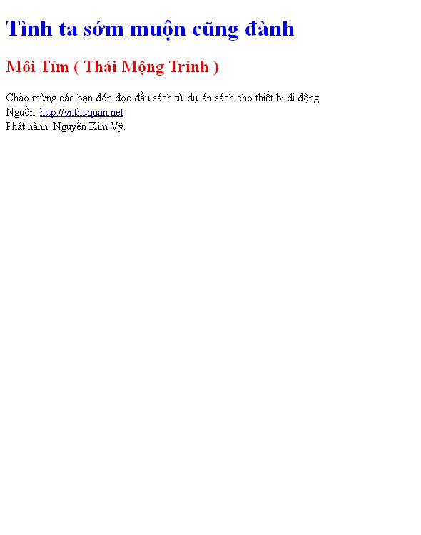 Tình ta sớm muộn cũng đành