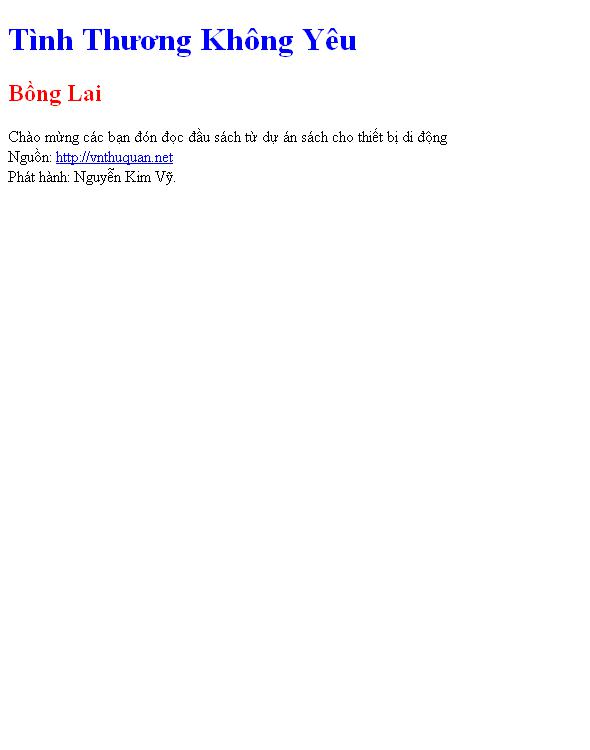 Tình Thương Không Yêu