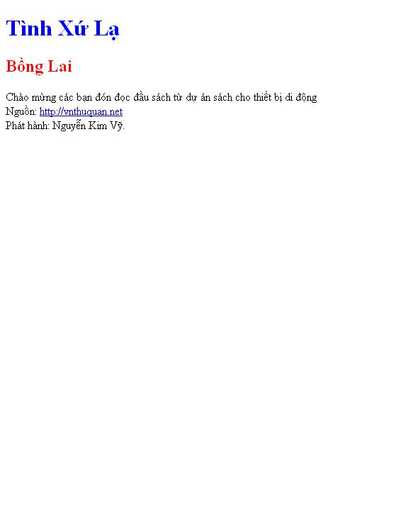 Tình Xứ Lạ