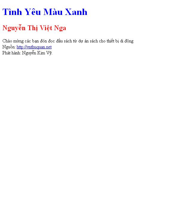 Tình Yêu Màu Xanh
