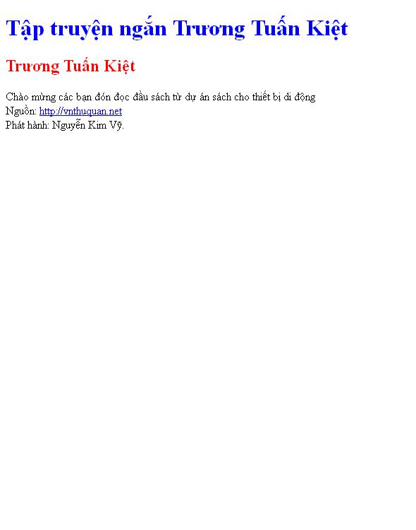 Tập truyện ngắn Trương Tuấn Kiệt