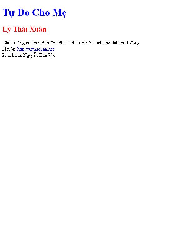 Tự Do Cho Mẹ