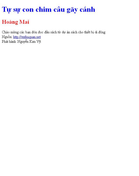 Tự sự con chim câu gãy cánh