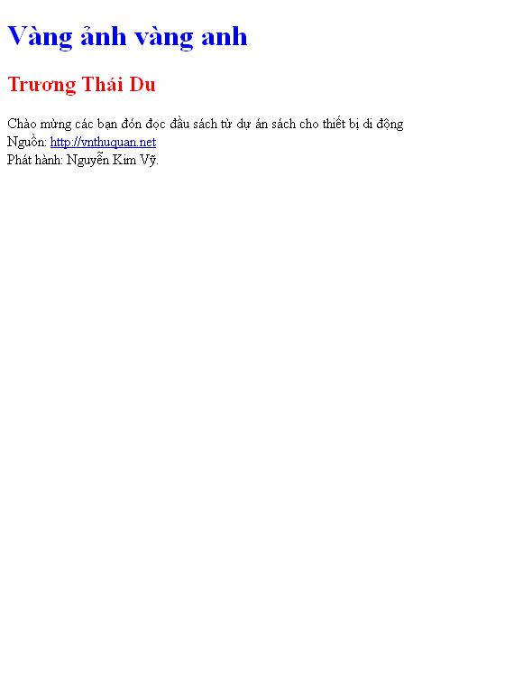 Vàng ảnh vàng anh