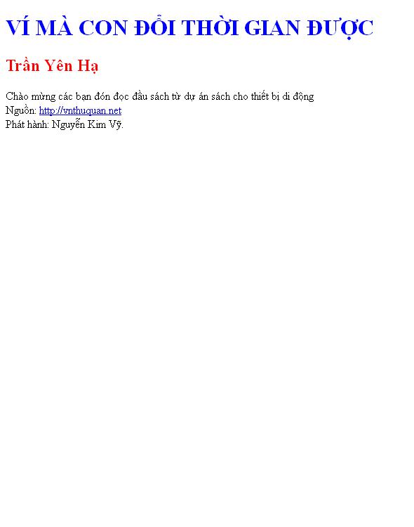 VÍ MÀ CON ĐỔI THỜI GIAN ĐƯỢC