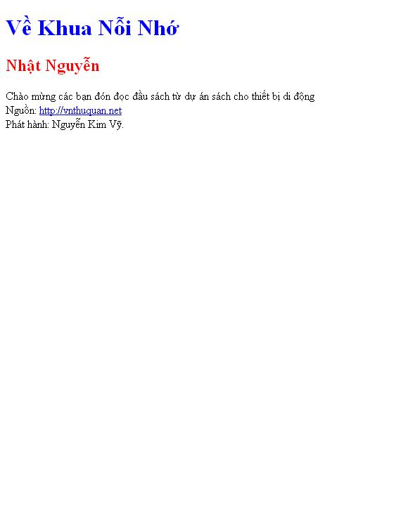 Về Khua Nỗi Nhớ