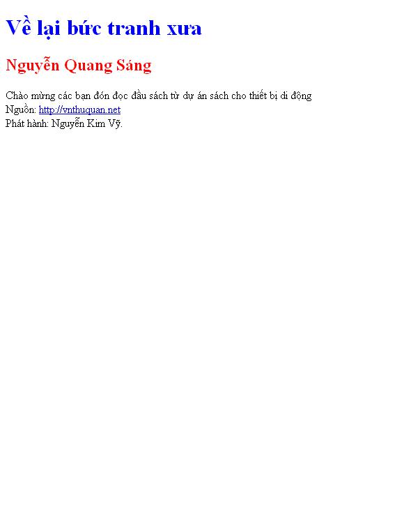 Về lại bức tranh xưa