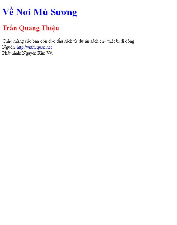 Về Nơi Mù Sương