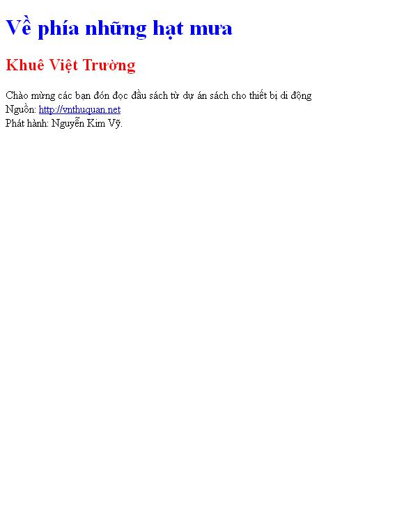 Về phía những hạt mưa