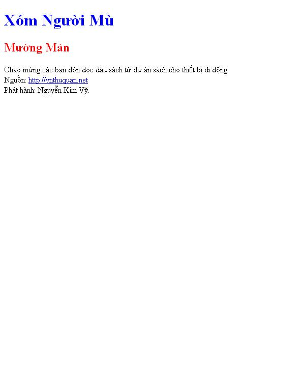 Xóm Người Mù