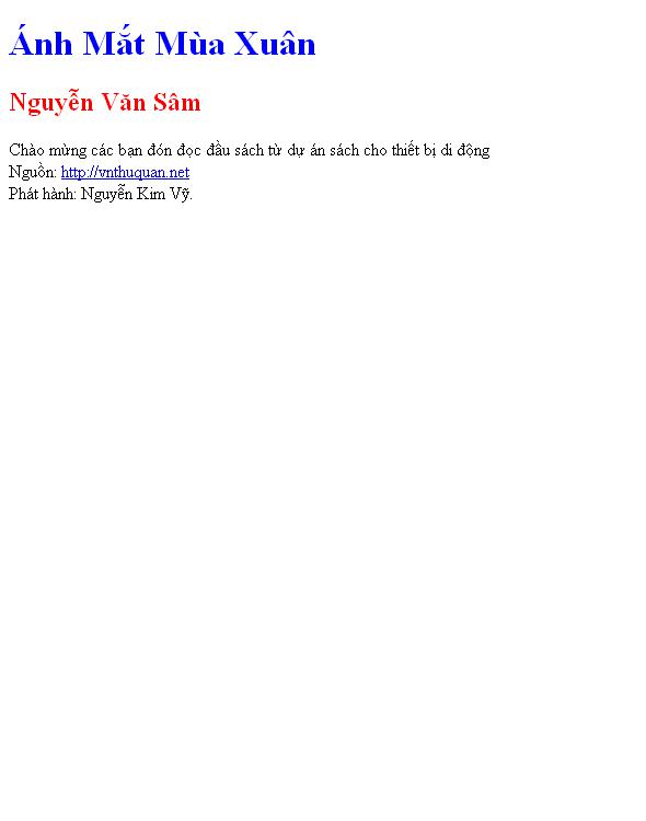 Ánh Mắt Mùa Xuân