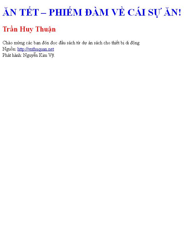 ĂN TẾT – PHIẾM ĐÀM VỀ CÁI SỰ ĂN!