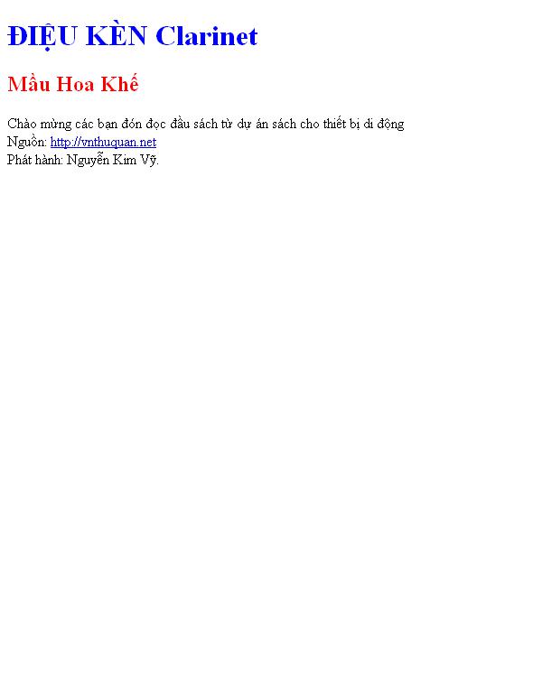 ĐIỆU KÈN Clarinet