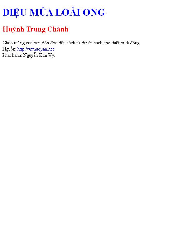 ĐIỆU MÚA LOÀI ONG