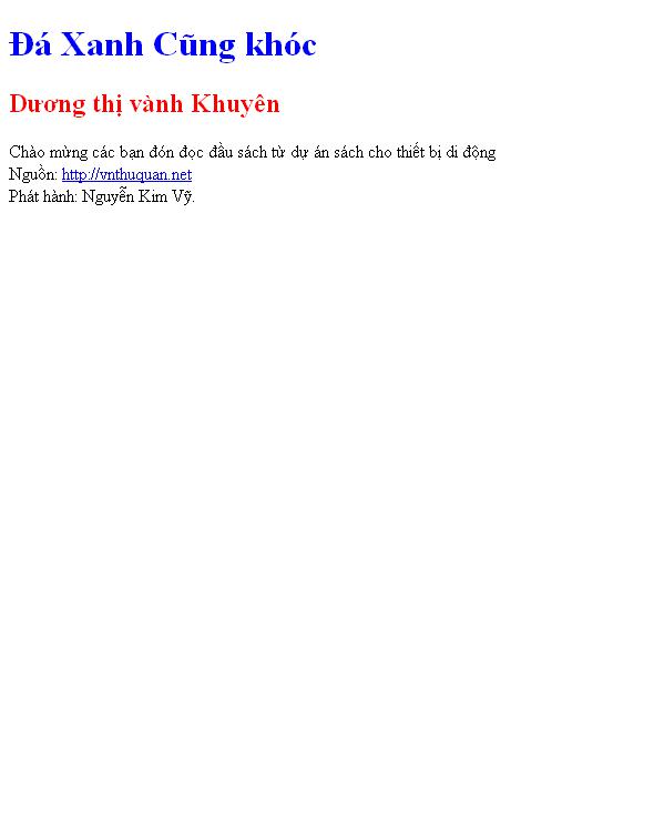 Đá Xanh Cũng khóc