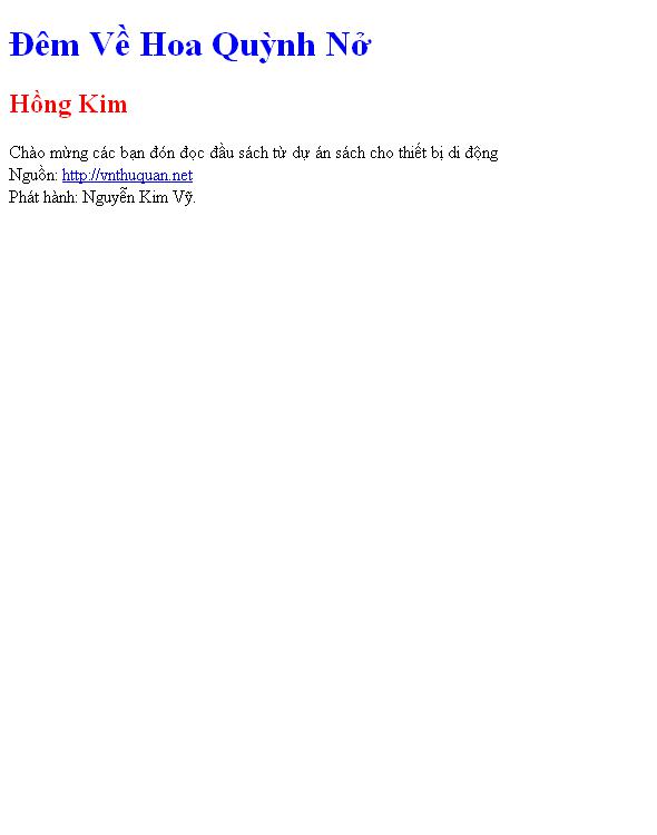 Đêm Về Hoa Quỳnh Nở