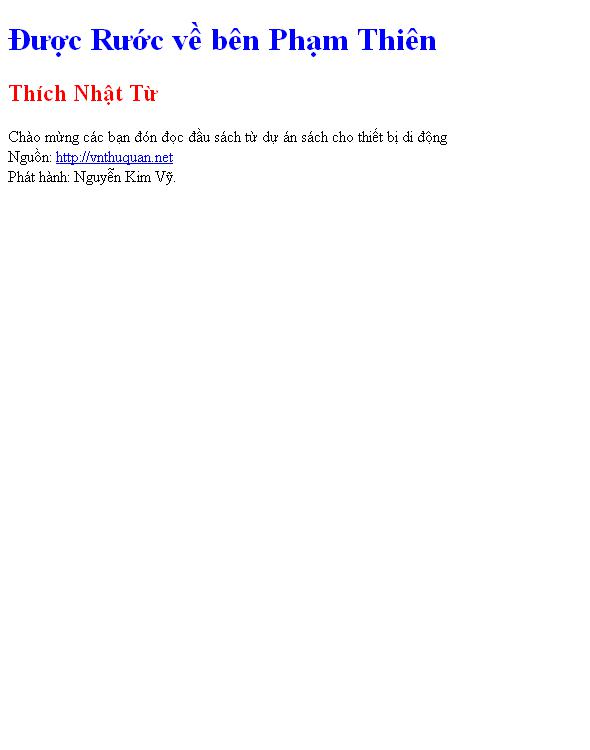 Được Rước về bên Phạm Thiên