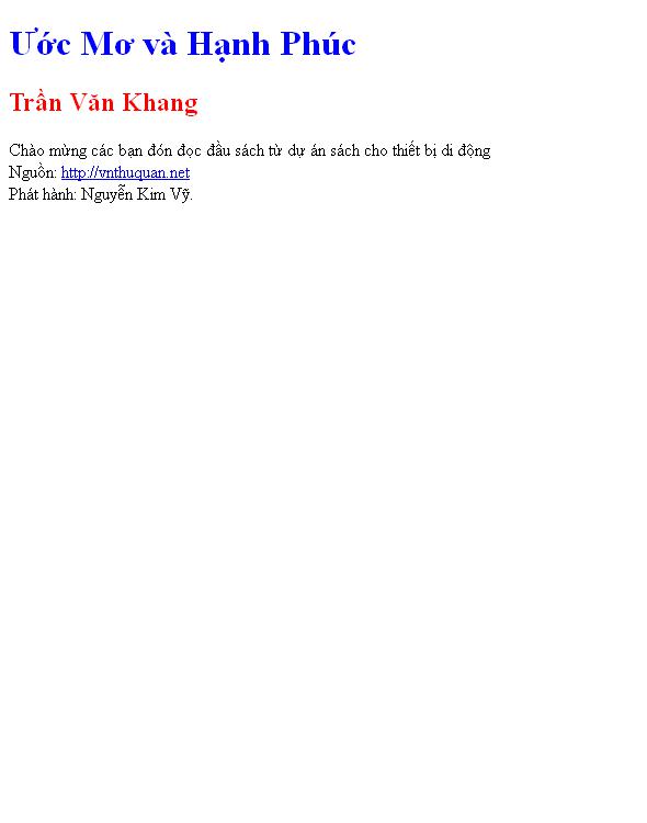 Ước Mơ và Hạnh Phúc