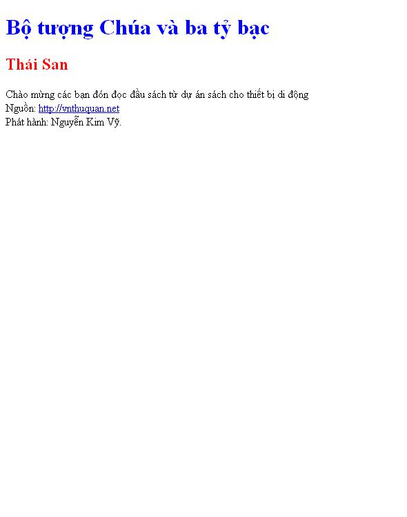 Bộ tượng Chúa và ba tỷ bạc