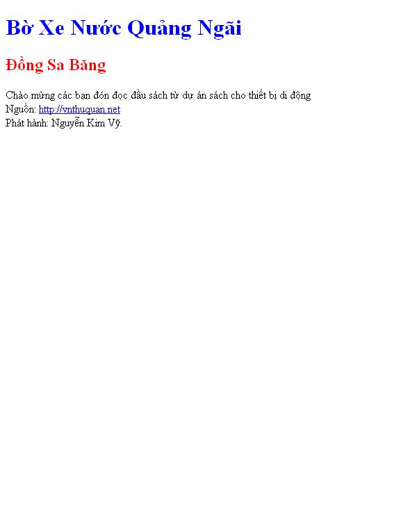 Bờ Xe Nước Quảng Ngãi
