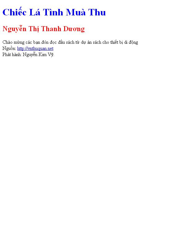 Chiếc Lá Tình Muà Thu