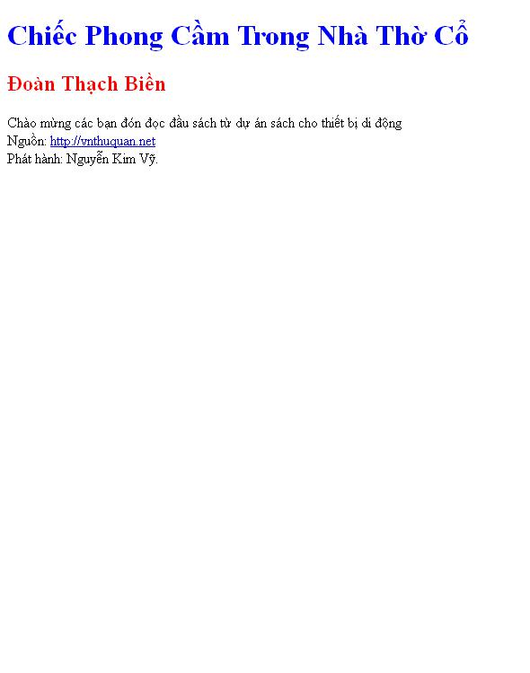 Chiếc Phong Cầm Trong Nhà Thờ Cổ