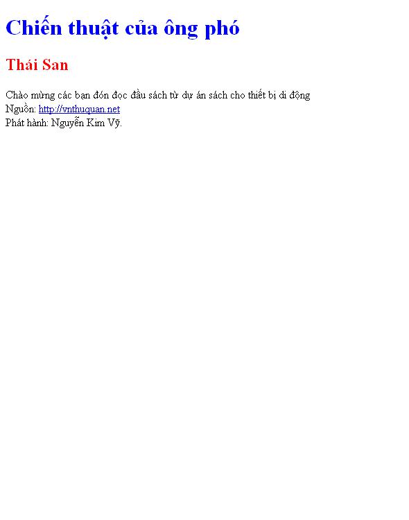 Chiến thuật của ông phó