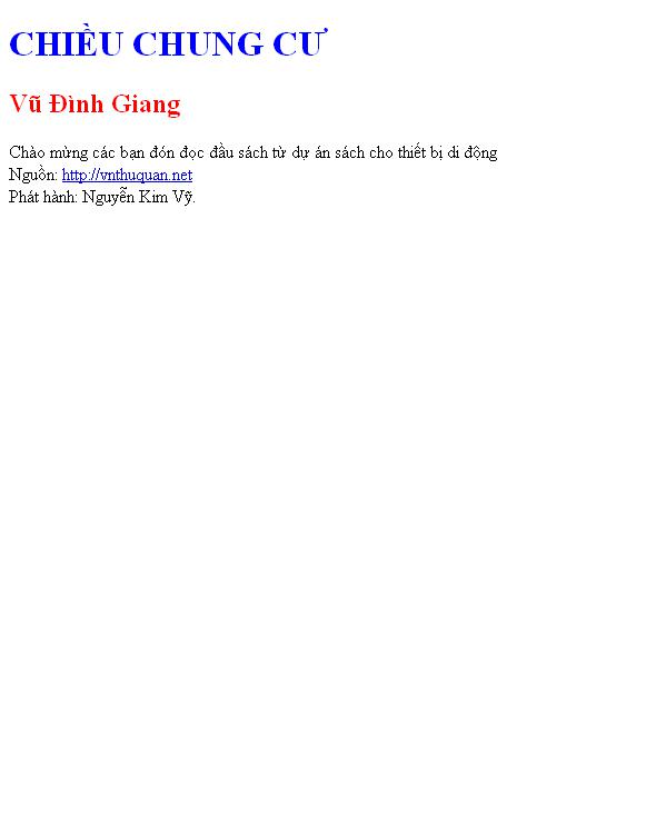 CHIỀU CHUNG CƯ
