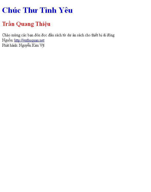 Chúc Thư Tình Yêu