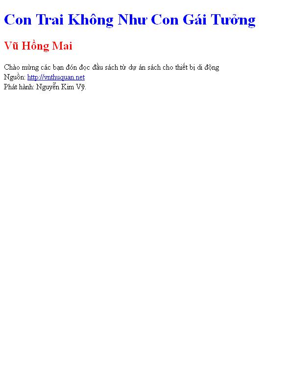 Con Trai Không Như Con Gái Tưởng