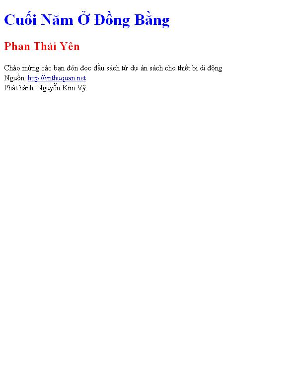 Cuối Năm Ở Đồng Bằng