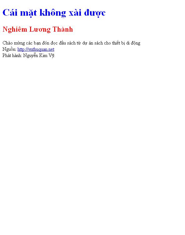 Cái mặt không xài được