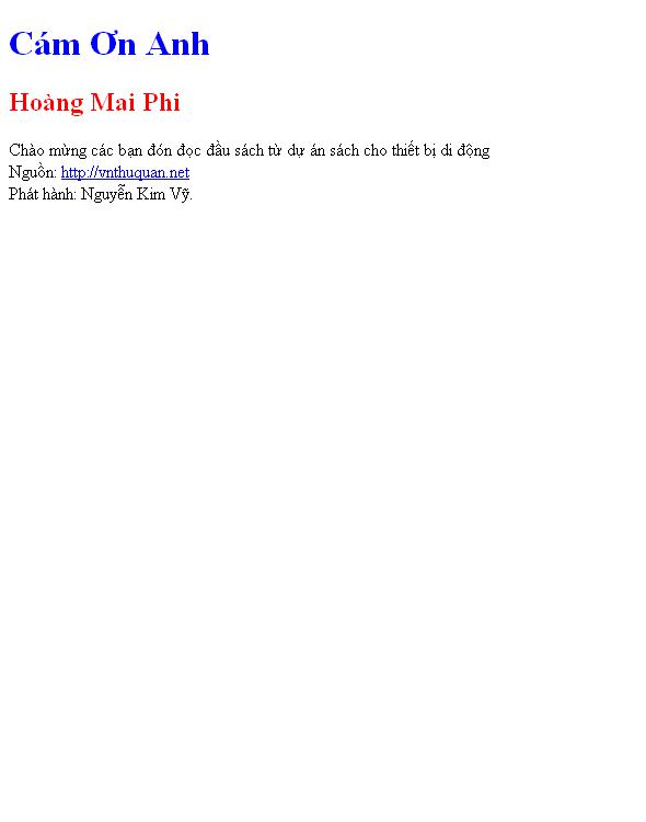 Cám Ơn Anh