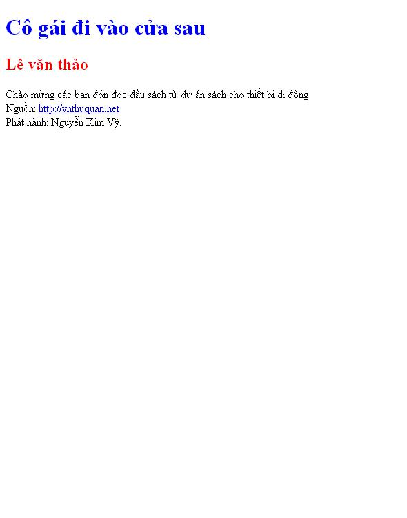 Cô gái đi vào cửa sau