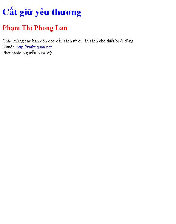Cất giữ yêu thương