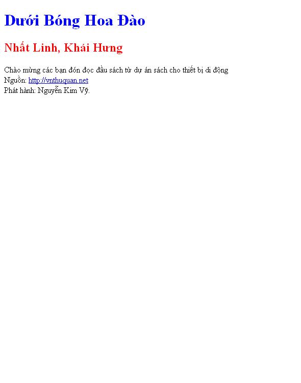 Dưới Bóng Hoa Ðào