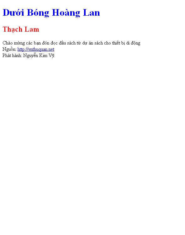 Dưới Bóng Hoàng Lan