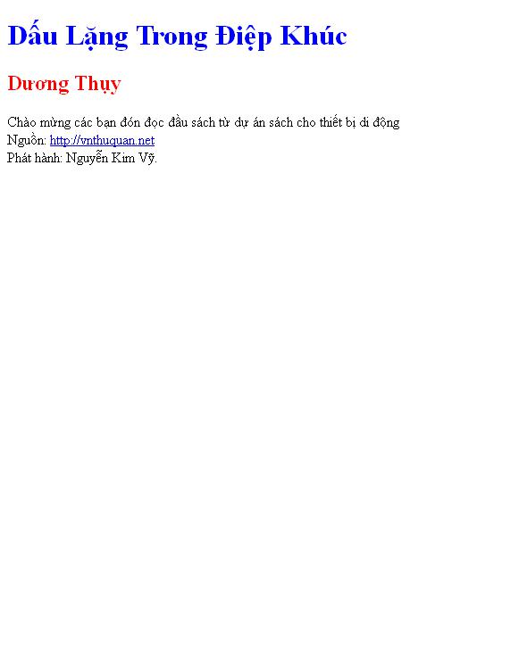 Dấu Lặng Trong Điệp Khúc
