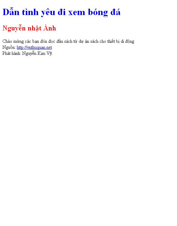 Dẫn tình yêu đi xem bóng đá