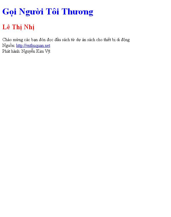 Gọi Người Tôi Thương