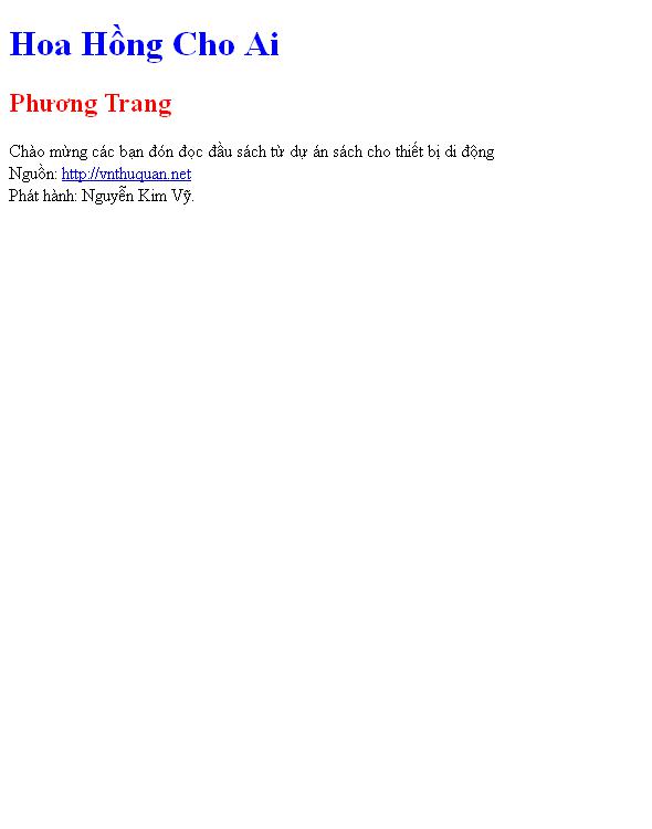 Hoa Hồng Cho Ai