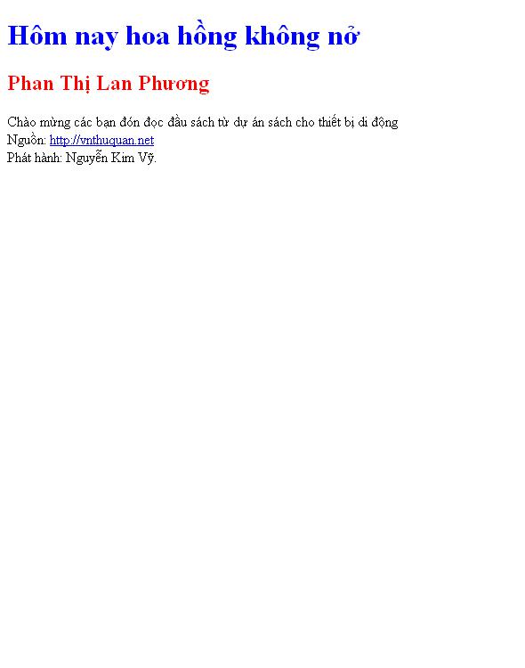 Hôm nay hoa hồng không nở