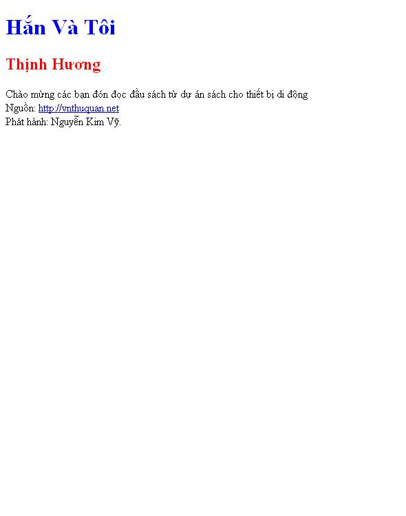Hắn Và Tôi